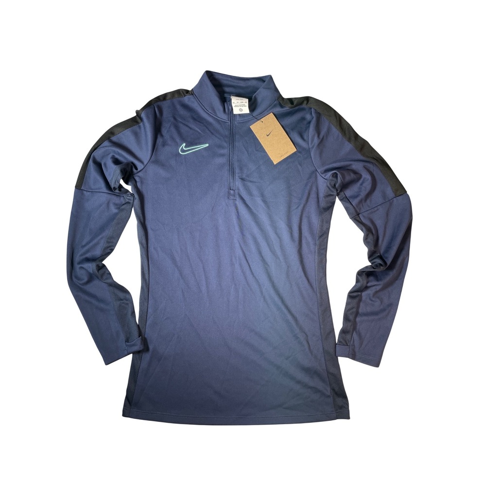 Nike Dri-FIT Academy Womens Quarter Zip Soccer Drill Top Navy Blue XS DX0513-410